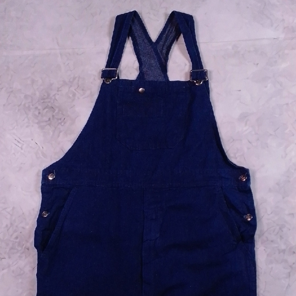 Vintage 90s Dark Blue Denim Overalls Workwear - Picture 8 of 10